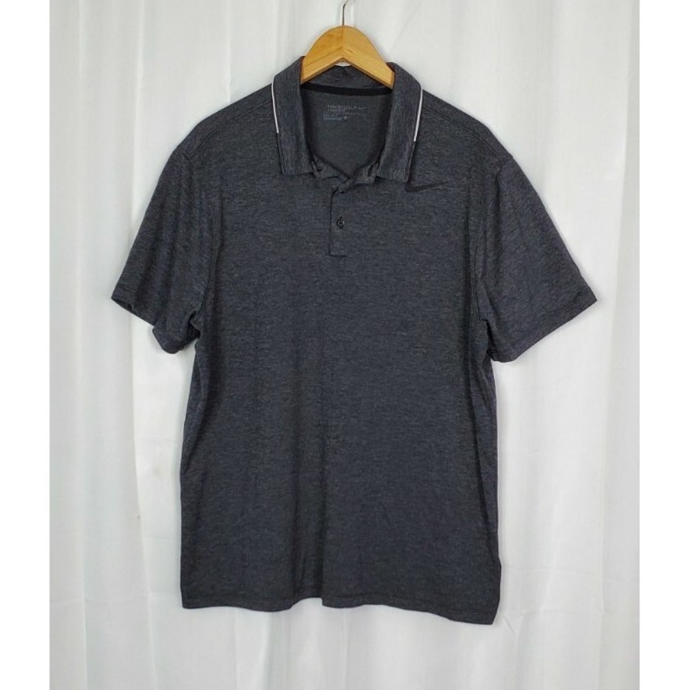 Nike Golf Polo Short Sleeve Shirt Men's Sleeve size XL Gray Dri-Fit
